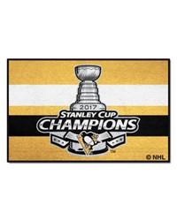 Pittsburgh Penguins Starter Mat Accent Rug  19in. x 30in. 2017 NHL Stanley Cup Champions Yellow by   