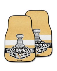 Pittsburgh Penguins Front Carpet Car Mat Set  2 Pieces 2017 NHL Stanley Cup Champions Yellow by   