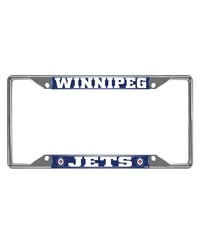 Winnipeg Jets Chrome Metal License Plate Frame 6.25in x 12.25in Chrome by   