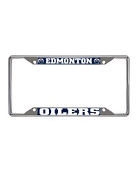 Edmonton Oilers Chrome Metal License Plate Frame 6.25in x 12.25in by   