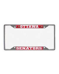 Ottawa Senators Chrome Metal License Plate Frame 6.25in x 12.25in Red by   