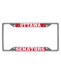 Ottawa Senators Chrome Metal License Plate Frame 6.25in x 12.25in Chrome by   