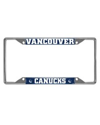 Vancouver Canucks Chrome Metal License Plate Frame 6.25in x 12.25in Chrome by   