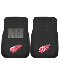 Detroit Red Wings Embroidered Car Mat Set  2 Pieces Black by   