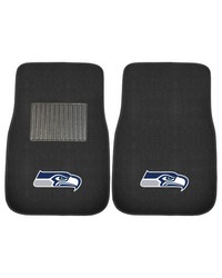 Seattle Seahawks Embroidered Car Mat Set  2 Pieces Black by   