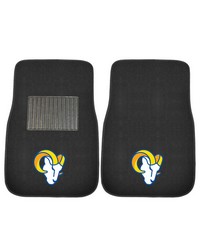 Los Angeles Rams Embroidered Car Mat Set  2 Pieces Black by   