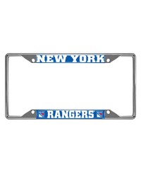 New York Rangers Chrome Metal License Plate Frame 6.25in x 12.25in Chrome by   
