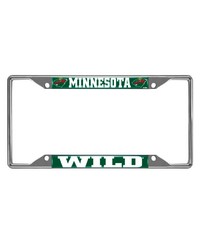 Minnesota Wild Chrome Metal License Plate Frame 6.25in x 12.25in Chrome by   
