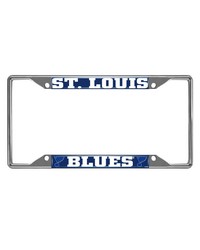St. Louis Blues Chrome Metal License Plate Frame 6.25in x 12.25in Chrome by   