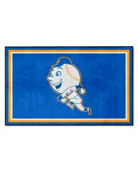 New York Mets 4ft. x 6ft. Plush Area Rug2014 Blue by   