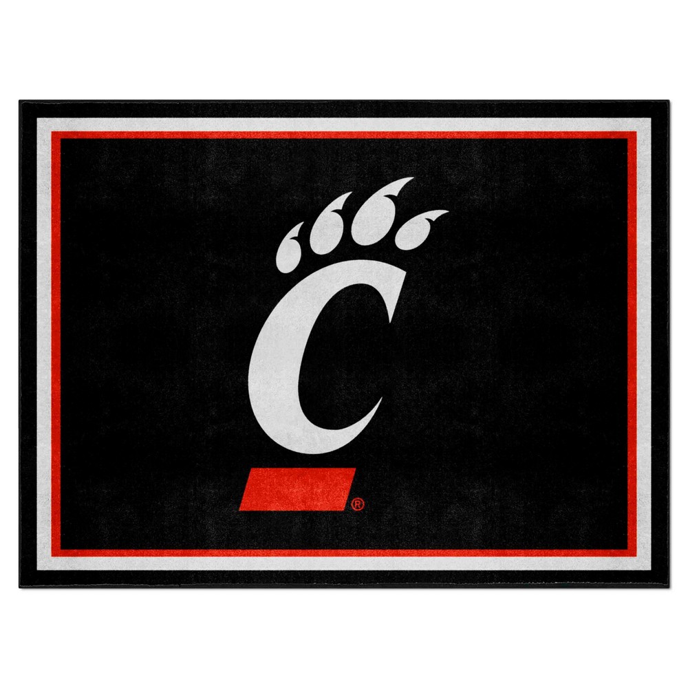 Cincinnati Bearcats 8ft. x 10 ft. Plush Area Rug Black Sports Decor