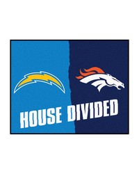 NFL San Diego Chargers Denver Broncos House Divided Rugs 34x45 by   