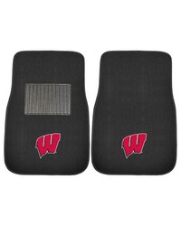 Wisconsin Badgers Embroidered Car Mat Set  2 Pieces Black by   