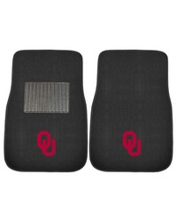Oklahoma Sooners Embroidered Car Mat Set  2 Pieces Black by   