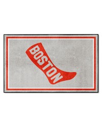 Boston Red Sox 4ft. x 6ft. Plush Area Rug 1908 Retro Logo Gray by   