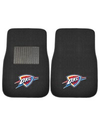 Oklahoma City Thunder Embroidered Car Mat Set  2 Pieces Black by   