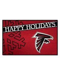 Atlanta Falcons Starter Mat Accent Rug  19in. x 30in. Happy Holidays Starter Mat Red by   