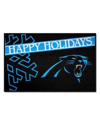 Carolina Panthers Starter Mat Accent Rug  19in. x 30in. Happy Holidays Starter Mat Black by   