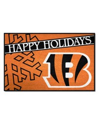 Cincinnati Bengals Starter Mat Accent Rug  19in. x 30in. Happy Holidays Starter Mat Orange by   