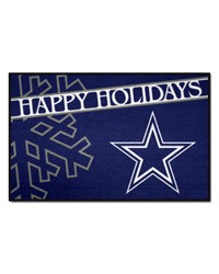 Dallas Cowboys Starter Mat Accent Rug  19in. x 30in. Happy Holidays Starter Mat Navy by   