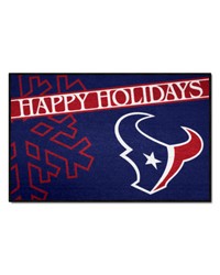 Houston Texans Starter Mat Accent Rug  19in. x 30in. Happy Holidays Starter Mat Navy by   