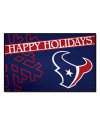 Houston Texans Starter Mat Accent Rug  19in. x 30in. Happy Holidays Starter Mat Navy by   