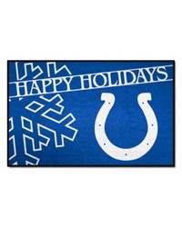 Indianapolis Colts Starter Mat Accent Rug  19in. x 30in. Happy Holidays Starter Mat Blue by   