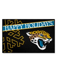 Jacksonville Jaguars Starter Mat Accent Rug  19in. x 30in. Happy Holidays Starter Mat Black by   