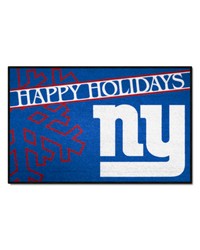 New York Giants Starter Mat Accent Rug  19in. x 30in. Happy Holidays Starter Mat Navy by   