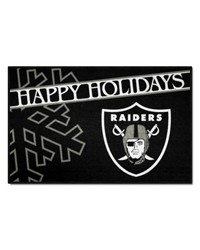 Las Vegas Raiders Starter Mat Accent Rug  19in. x 30in. Happy Holidays Starter Mat Black by   