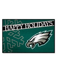 Philadelphia Eagles Starter Mat Accent Rug  19in. x 30in. Happy Holidays Starter Mat Green by   