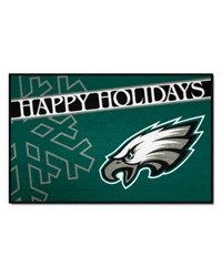 Philadelphia Eagles Starter Mat Accent Rug  19in. x 30in. Happy Holidays Starter Mat Green by   