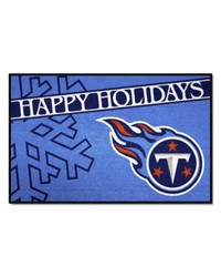 Tennessee Titans Starter Mat Accent Rug  19in. x 30in. Happy Holidays Starter Mat Blue by   