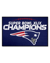 New England Patriots Starter Mat Accent Rug  19in. x 30in. 2015 Super Bowl XLIX Champions Navy by   