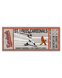 St. Louis Cardinals Ticket Runner Rug  30in. x 72in. Gray by   