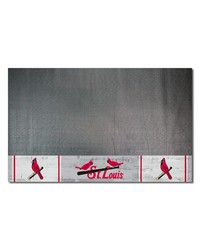 St. Louis Cardinals Vinyl Grill Mat  26in. x 42in. Gray by   