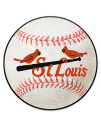 St. Louis Cardinals Baseball Rug  27in. Diameter White by   