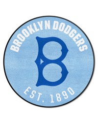 Brooklyn Dodgers Roundel Rug  27in. Diameter 1944 Retro Logo Light Blue by   