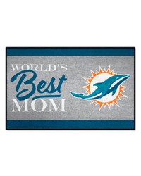 Miami Dolphins Worlds Best Mom Starter Mat Accent Rug  19in. x 30in. Teal by   