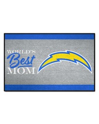 Los Angeles Chargers Worlds Best Mom Starter Mat Accent Rug  19in. x 30in. Blue by   