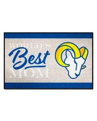 Los Angeles Rams Worlds Best Mom Starter Mat Accent Rug  19in. x 30in. Blue by   
