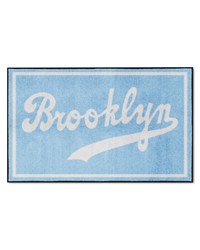 Brooklyn Dodgers 4ft. x 6ft. Plush Area Rug 1944 Retro Logo Light Blue by   