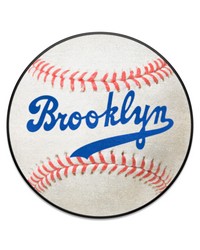 Brooklyn Dodgers Baseball Rug  27in. Diameter 1944 Retro Logo White by   