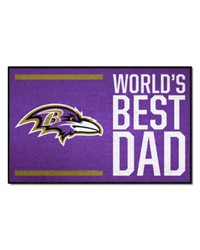 Baltimore Ravens Starter Mat Accent Rug  19in. x 30in. Worlds Best Dad Starter Mat Purple by   