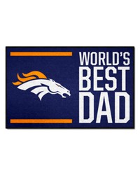 Denver Broncos Starter Mat Accent Rug  19in. x 30in. Worlds Best Dad Starter Mat Navy by   