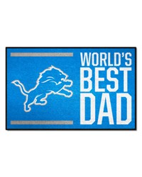 Detroit Lions Starter Mat Accent Rug  19in. x 30in. Worlds Best Dad Starter Mat Blue by   