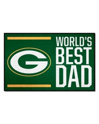 Green Bay Packers Starter Mat Accent Rug  19in. x 30in. Worlds Best Dad Starter Mat Green by   