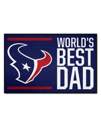 Houston Texans Starter Mat Accent Rug  19in. x 30in. Worlds Best Dad Starter Mat Navy by   