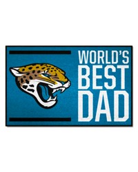 Jacksonville Jaguars Starter Mat Accent Rug  19in. x 30in. Worlds Best Dad Starter Mat Black by   