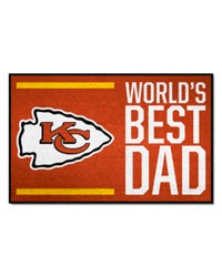 Kansas City Chiefs Starter Mat Accent Rug  19in. x 30in. Worlds Best Dad Starter Mat Red by   